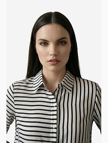 Chemise rayée à manches longues et boutonnage my fashion