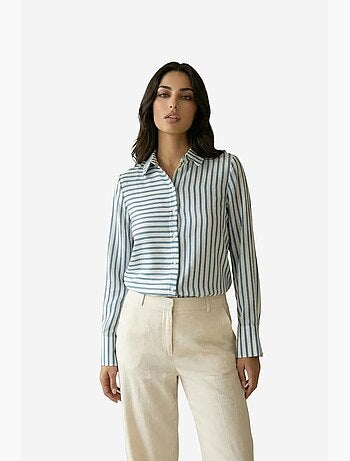 Chemise rayée à manches longues et boutonnage my fashion