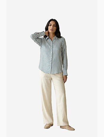 Chemise rayée à manches longues et boutonnage my fashion