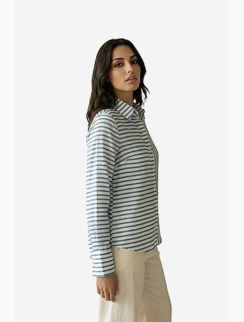 Chemise rayée à manches longues et boutonnage my fashion