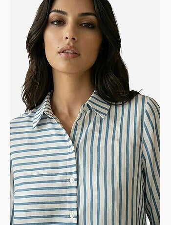 Chemise rayée à manches longues et boutonnage my fashion