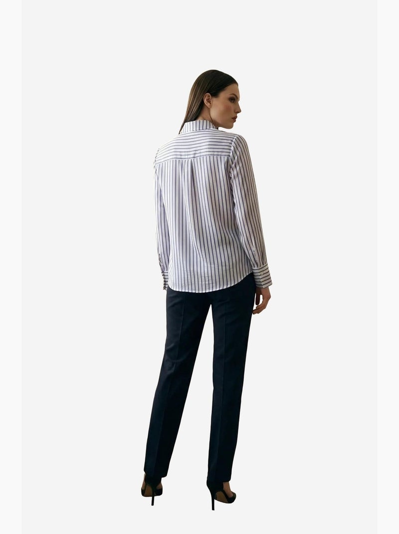 Chemise rayée à manches longues et boutonnage my fashion Lavande - Kiabi