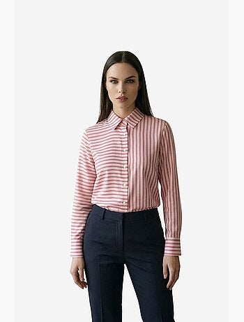 Chemise rayée à manches longues et boutonnage my fashion