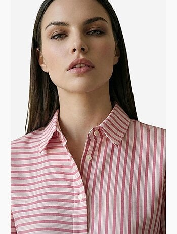 Chemise rayée à manches longues et boutonnage my fashion