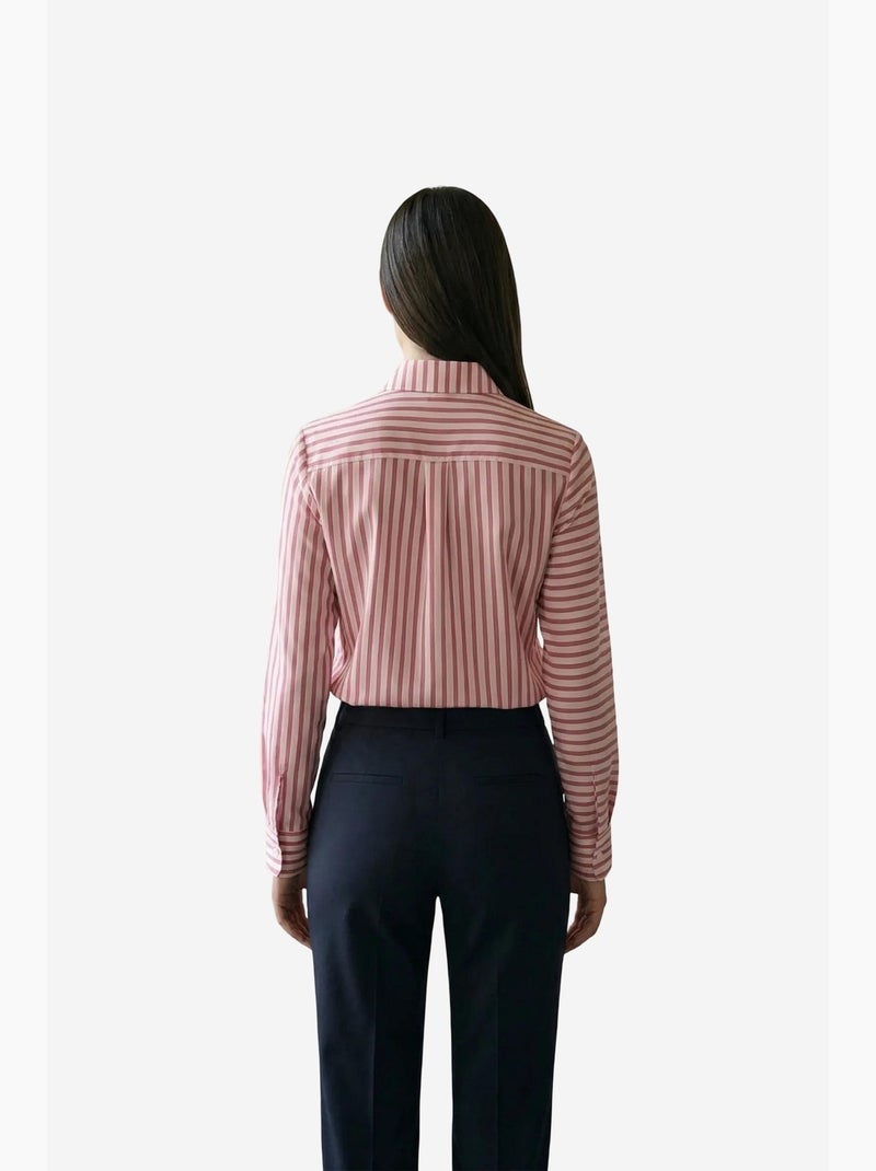 Chemise rayée à manches longues et boutonnage my fashion Magenta - Kiabi