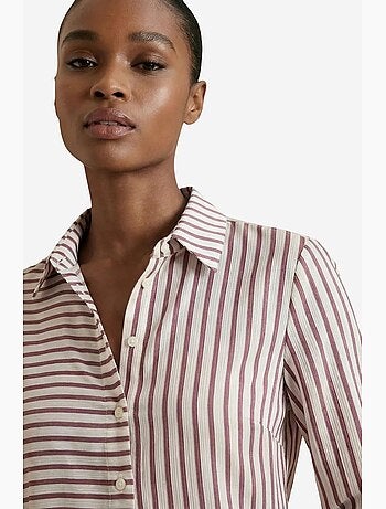 Chemise rayée à manches longues et boutonnage my fashion