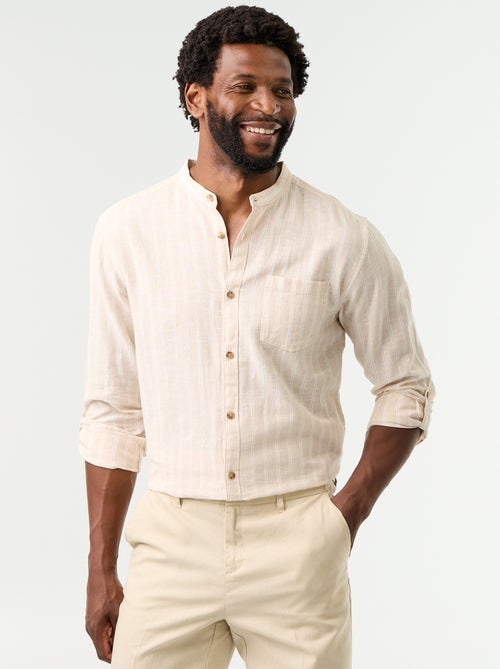 Chemise rayée à manches longues retroussables - Kiabi Chemise rayée à manches longues retroussables - Kiabi
