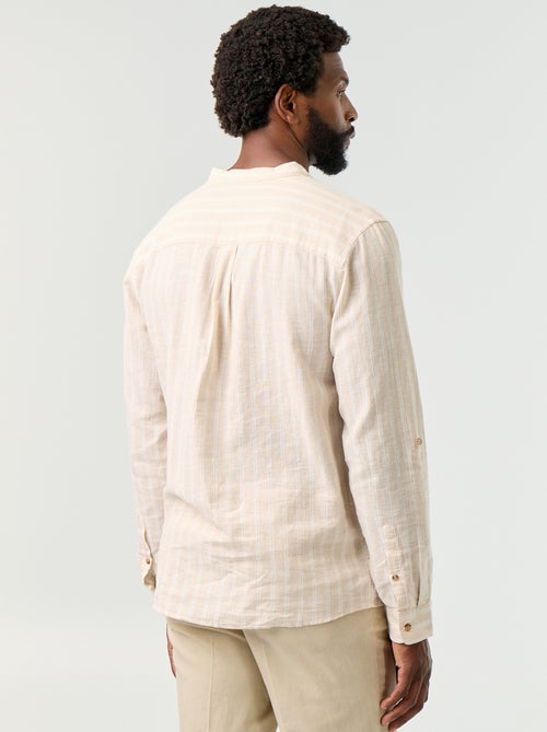 Chemise rayée à manches longues retroussables - Kiabi Chemise rayée à manches longues retroussables - Kiabi