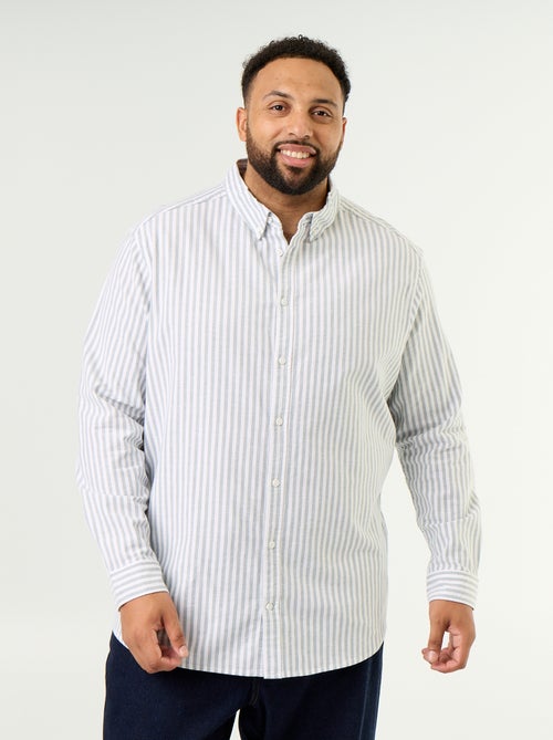 Chemise rayée à manches longues - Kiabi