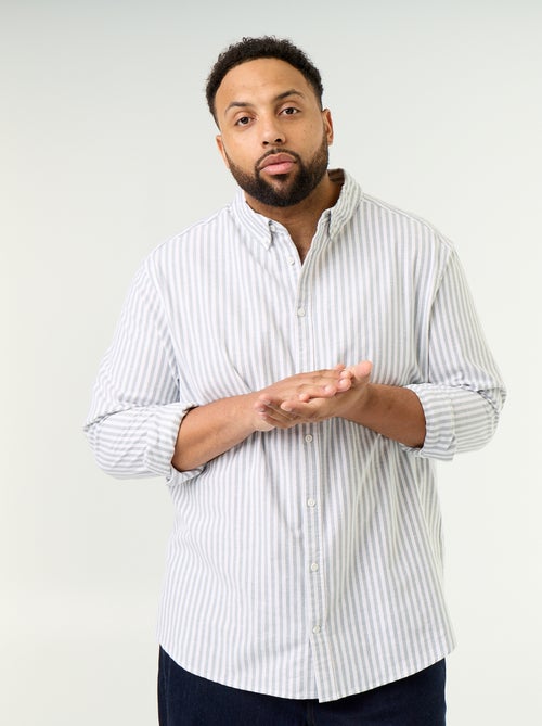 Chemise rayée à manches longues - Kiabi