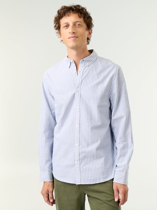 Chemise rayée avec col boutonné - Kiabi