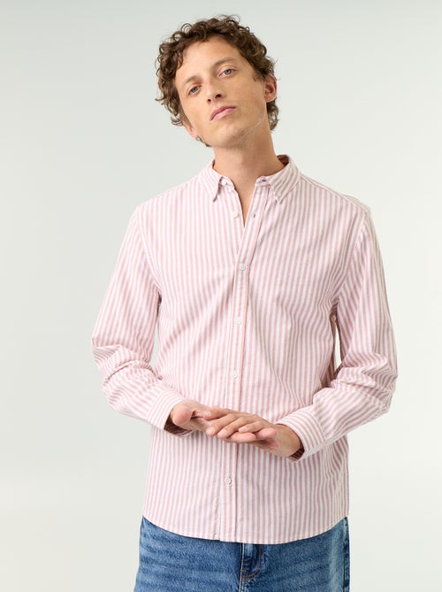 Chemise rayée avec col boutonné - Kiabi