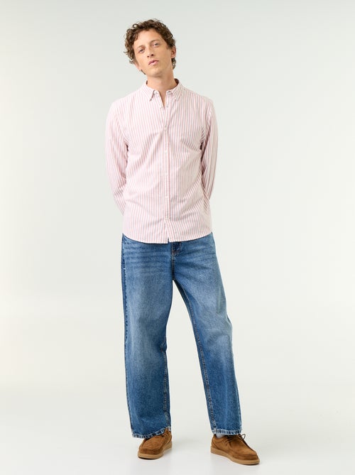 Chemise rayée avec col boutonné - Kiabi