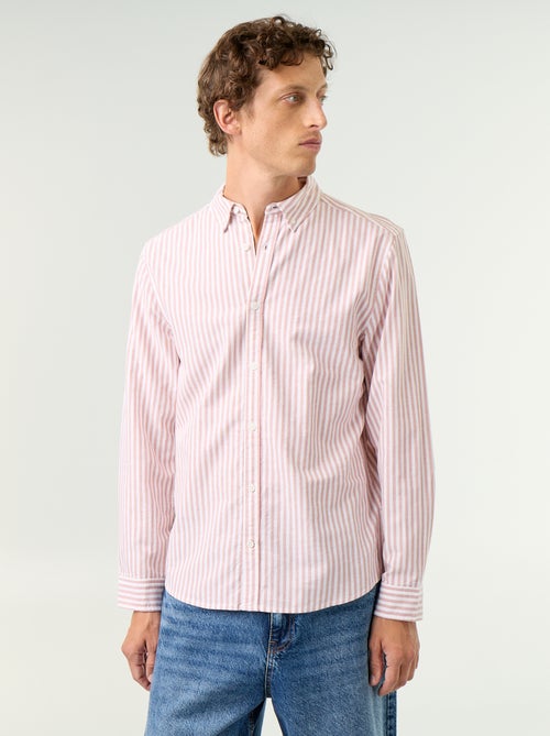 Chemise rayée avec col boutonné - Kiabi