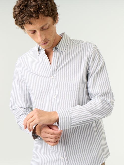 Chemise rayée avec col boutonné - Kiabi Chemise rayée avec col boutonné - Kiabi