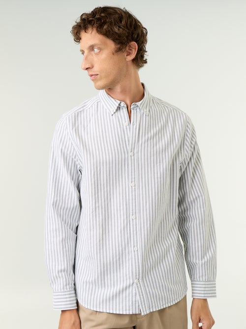 Chemise rayée avec col boutonné - Kiabi Chemise rayée avec col boutonné - Kiabi