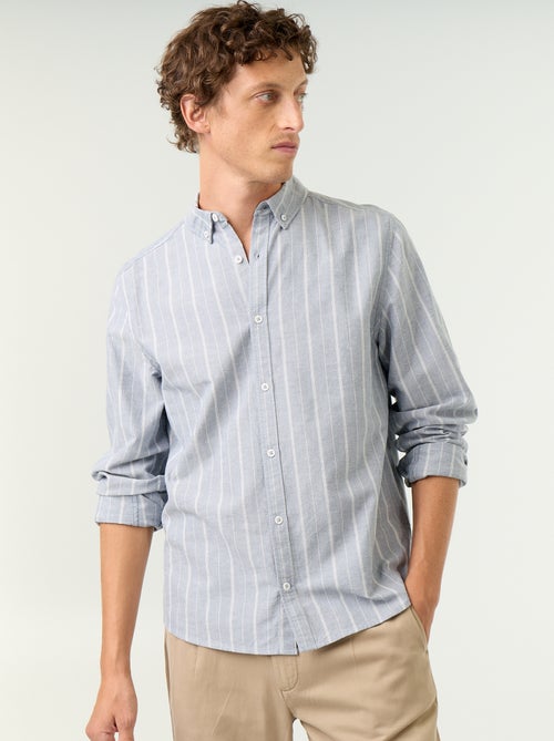 Chemise rayée avec col boutonné - Kiabi