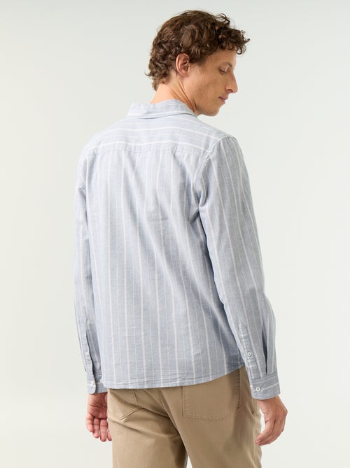 Chemise rayée avec col boutonné - Kiabi