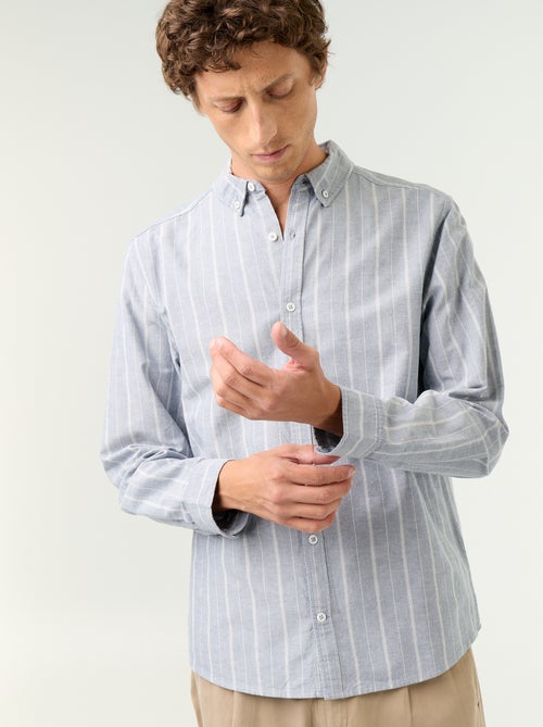 Chemise rayée avec col boutonné - Kiabi