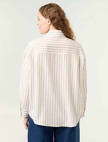 Chemise rayée avec poche poitrine + cravate assortie - 2 pièces