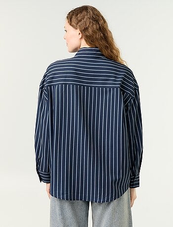 Chemise rayée avec poche poitrine + cravate assortie - 2 pièces