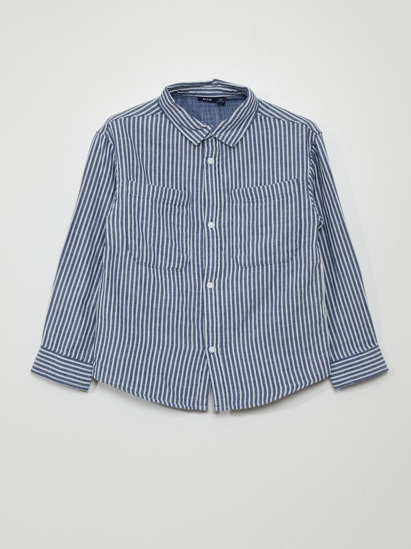 Chemise rayée Bleu - Kiabi