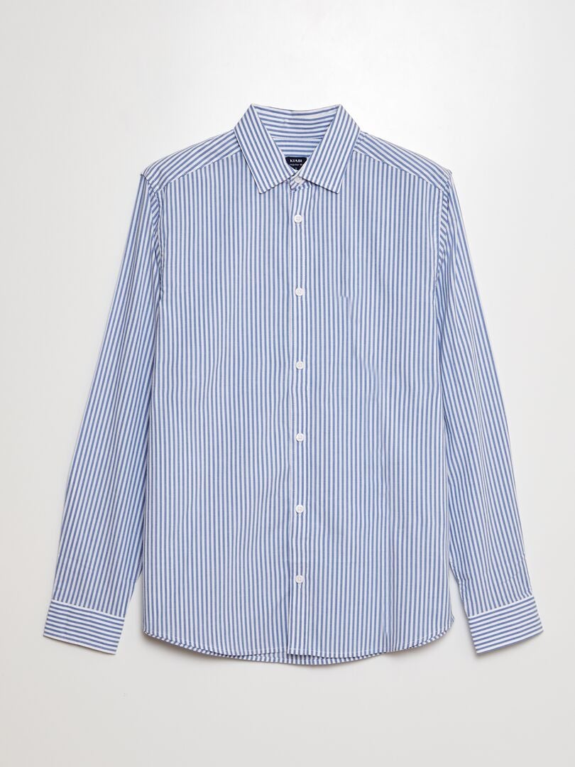 Chemise Garçon Zara Rayée Bleu Et Blanc - Taille 3-4 Ans, 100% Coton, Manches Longues, Très Bon état