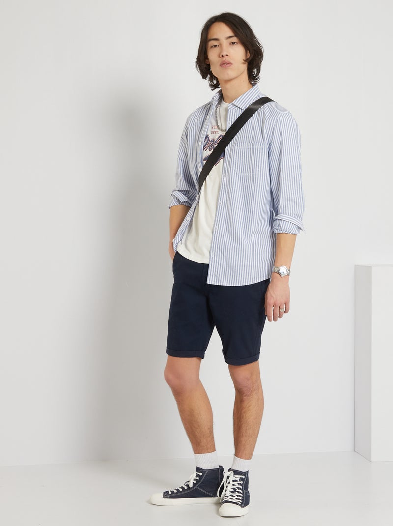 Chemise rayée bleu - Kiabi