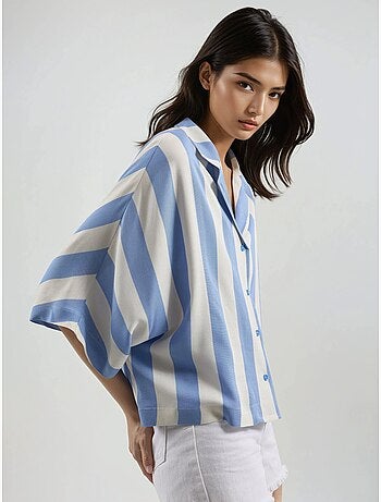 Chemise rayée boutonnée coupe décontractée busem