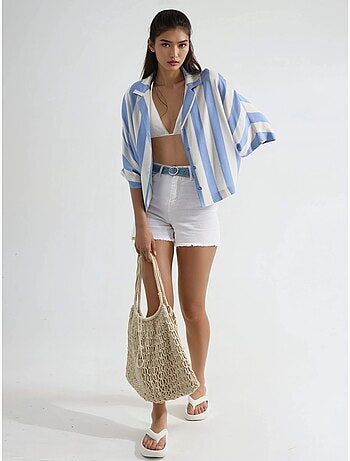 Chemise rayée boutonnée coupe décontractée busem