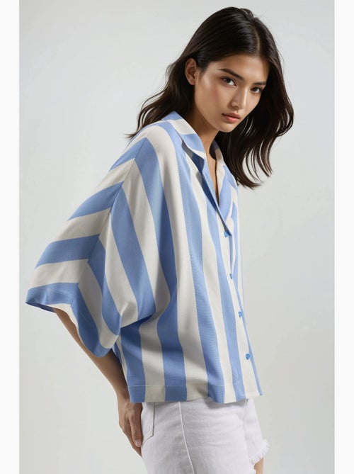 Chemise rayée boutonnée coupe décontractée busem - Kiabi Chemise rayée boutonnée coupe décontractée busem - Kiabi