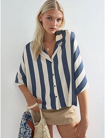Chemise rayée boutonnée coupe décontractée busem
