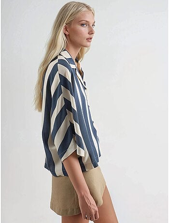 Chemise rayée boutonnée coupe décontractée busem