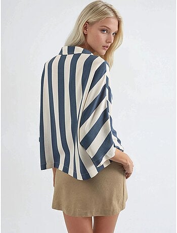 Chemise rayée boutonnée coupe décontractée busem