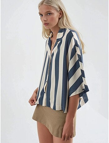 Chemise rayée boutonnée coupe décontractée busem