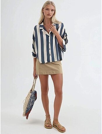 Chemise rayée boutonnée coupe décontractée busem