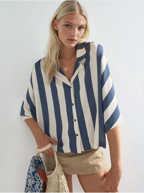 Chemise rayée boutonnée coupe décontractée busem - Kiabi Chemise rayée boutonnée coupe décontractée busem - Kiabi