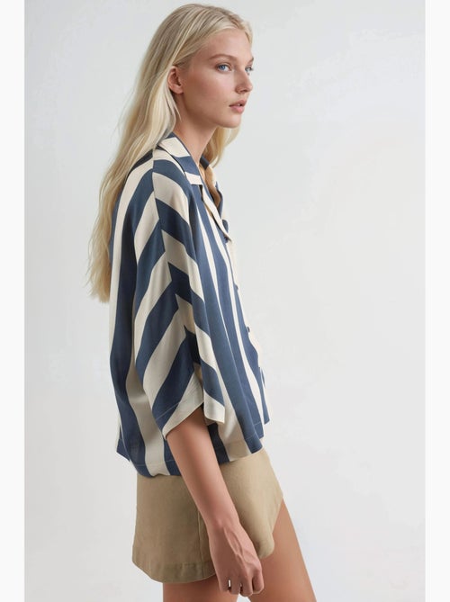 Chemise rayée boutonnée coupe décontractée busem - Kiabi Chemise rayée boutonnée coupe décontractée busem - Kiabi