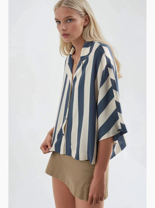 Chemise rayée boutonnée coupe décontractée busem - Kiabi Chemise rayée boutonnée coupe décontractée busem - Kiabi
