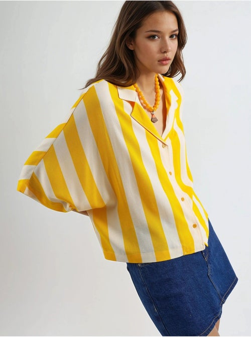 Chemise rayée boutonnée coupe décontractée busem - Kiabi Chemise rayée boutonnée coupe décontractée busem - Kiabi