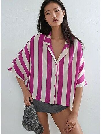 Chemise rayée boutonnée coupe décontractée busem