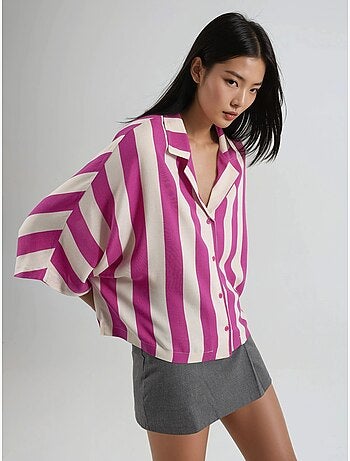 Chemise rayée boutonnée coupe décontractée busem