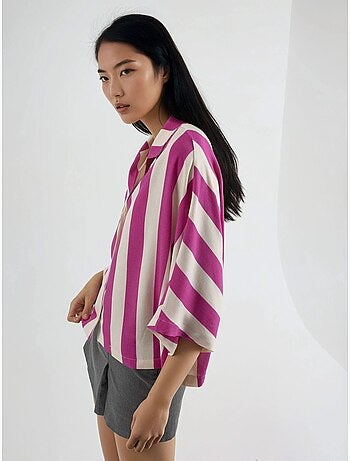 Chemise rayée boutonnée coupe décontractée busem