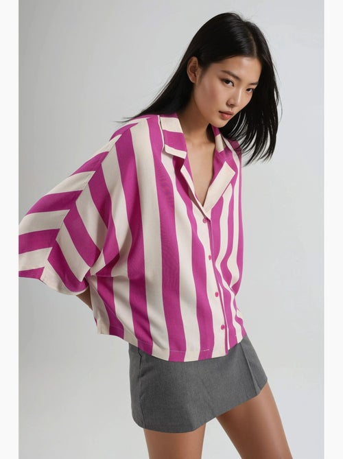 Chemise rayée boutonnée coupe décontractée busem - Kiabi Chemise rayée boutonnée coupe décontractée busem - Kiabi