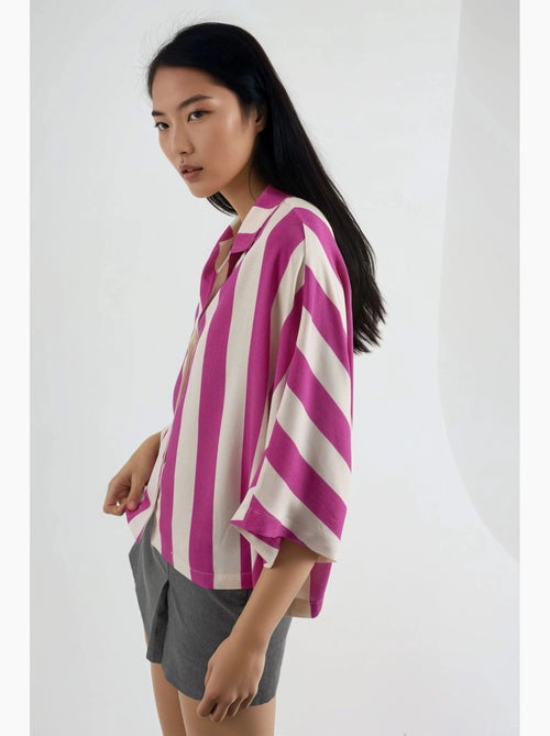Chemise rayée boutonnée coupe décontractée busem - Kiabi Chemise rayée boutonnée coupe décontractée busem - Kiabi
