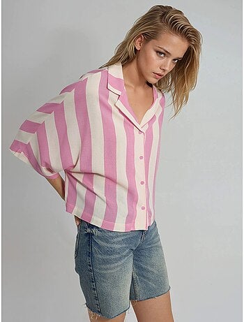 Chemise rayée boutonnée coupe décontractée busem