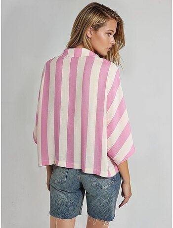 Chemise rayée boutonnée coupe décontractée busem