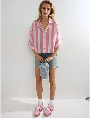 Chemise rayée boutonnée coupe décontractée busem