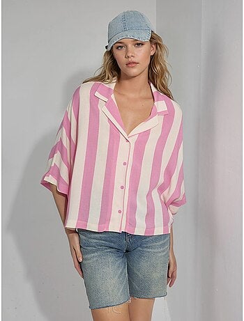 Chemise rayée boutonnée coupe décontractée busem