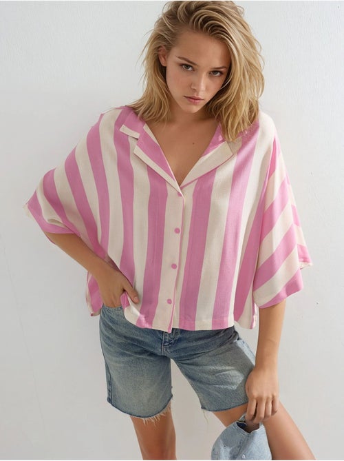 Chemise rayée boutonnée coupe décontractée busem - Kiabi Chemise rayée boutonnée coupe décontractée busem - Kiabi